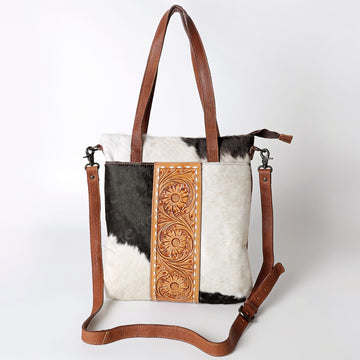 American Darling Tote Hand Tooled Hair-On Genuine Leather women bag western handbag purse